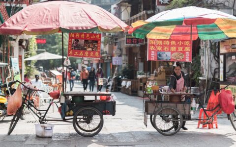 china, street, street vendors, guilin, yangshuo county, snack, china, china, china, china, china