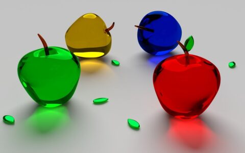 apple, glass, fruit, transparent, 3d wallpapers, wallpaper, 3d