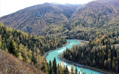 xingjiang china, china, moon bay, river, landscape, autumn, nature, breathtaking, 中国新疆, 中国新疆月亮湾, 秋天